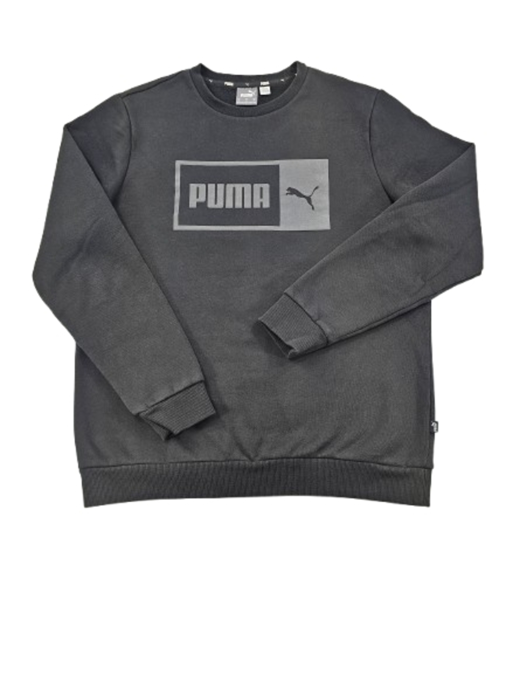Puma‎ Square Logo Sweatshirt Men's Medium Crew Neck Thick Cozy Fleece Pullover
